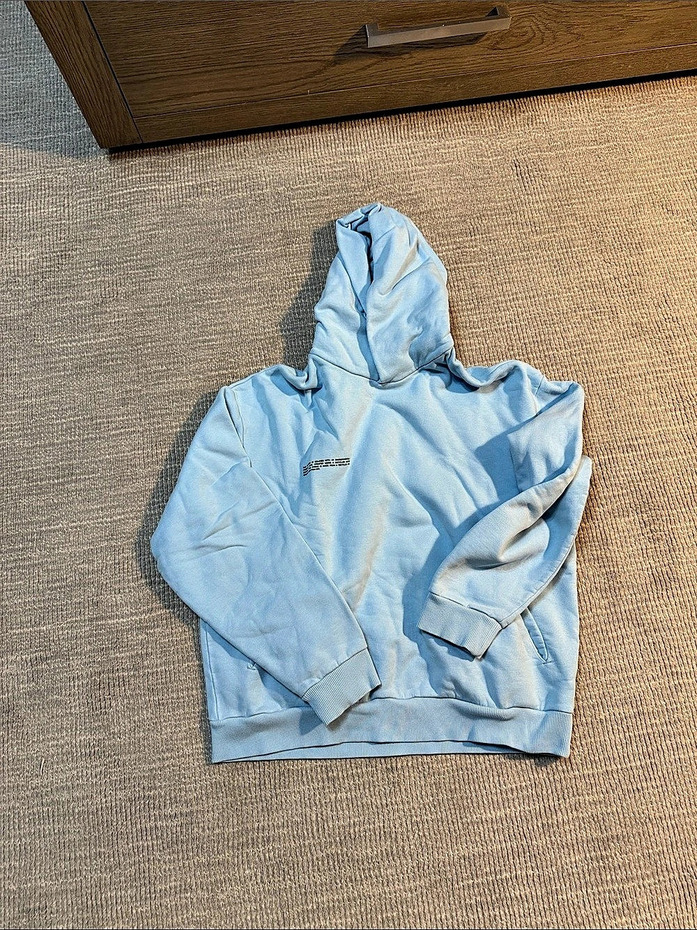 PANGAIA Organic and Recycled Cotton Text-Block Hoodie Blue Medium